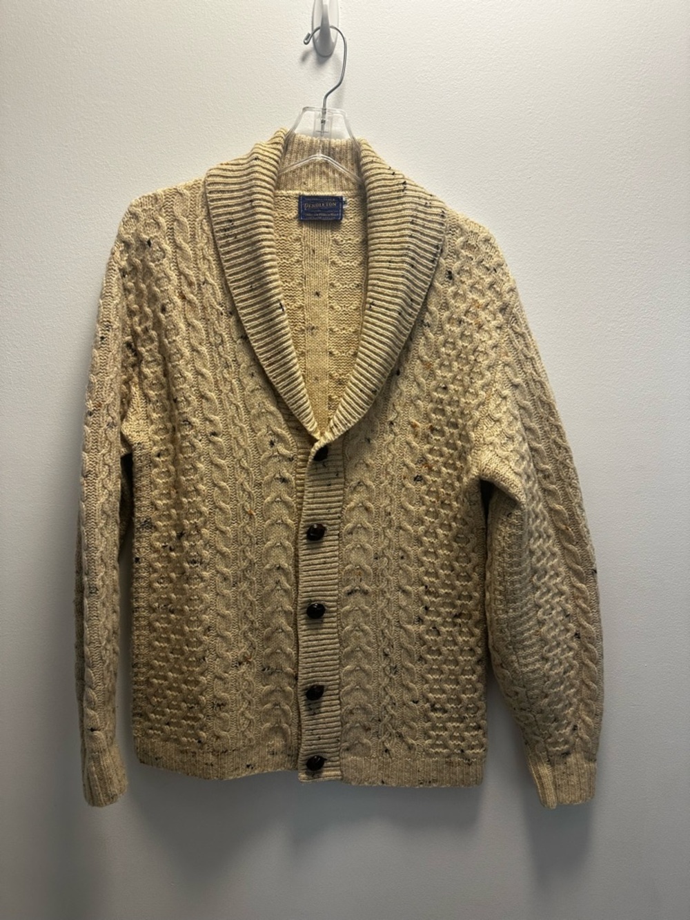 PENDLETON Men's Shawl Collar Cable Knit Cardigan BUT SERIOUSLY UNISEX! 👏🏼 - Picture 3 of 12